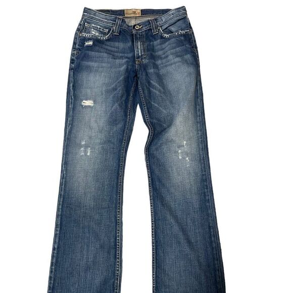 Buckle BKE Bryan Straight Leg Distressed Denim Blue Jeans Men's Sz 32 Regular - Picture 1 of 9